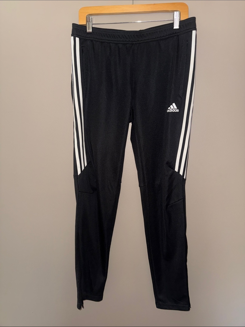 adidas Black Jogger Track Pants with White Side Stripes